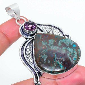 Azurite, Amethyst Gemstone Ethnic Handmade Gift Je